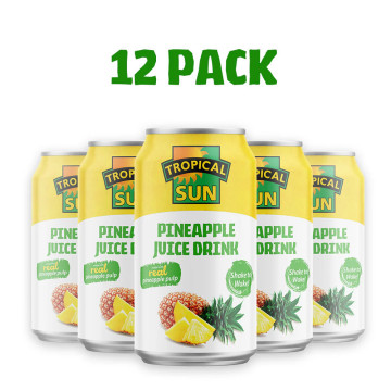 Tropical sun pineapple juice drink 330ml x 12 can Pack (Uk Import)
