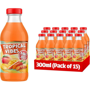 Tropical Vibes Mango carrot 300ml x 15 bottles (Uk Import)