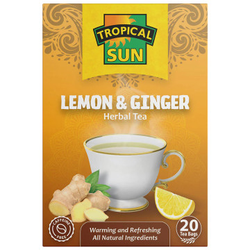 Tropical Sun Lemon & Ginger Herbal Tea x 12 boxes (Uk Import)