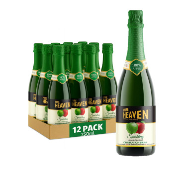 pure heaven sparkling 100% apple 750ml x 12 bottles (uk import)