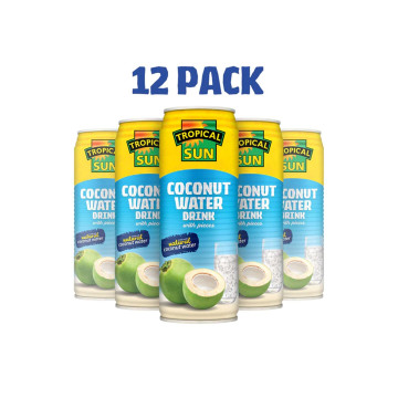 Tropical Sun coconut water with pieces 520 x 12 Cans (Uk Import)