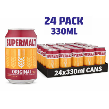 Supermalt Original can 330ml x 24 Cans  (Uk Import)