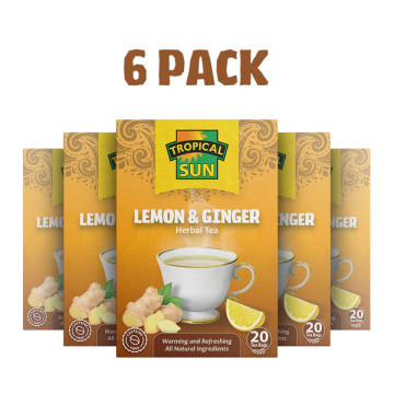 Tropical Sun Lemon & Ginger Herbal Tea x 12 boxes (Uk Import)