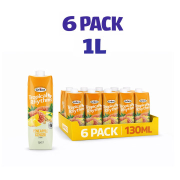 Grace Tropical Rhythms Pineapple Ginger 1L x 6 Bottles
