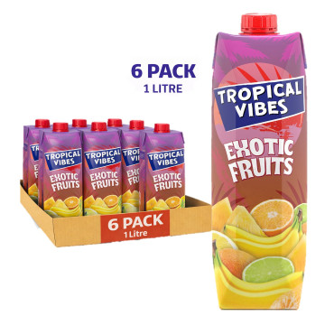 Tropical Vibes Exotic Fruits 1LItre x 6(uk import)