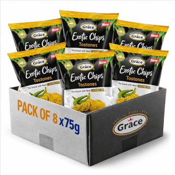 Grace Exotic Chips Tostones 75g x 8 Bags ( Uk Import)