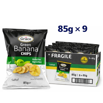 Grace Banana Chips 85g x 9 Bags (UK Import)