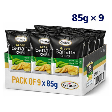 Grace Banana Chips 85g x 9 Bags (UK Import)