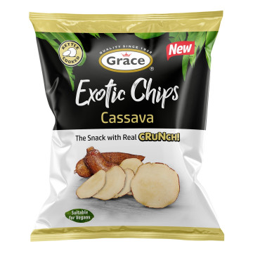 Grace Cassava Exotic Chips 75g x 8 (Uk Import)