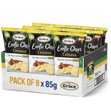 Grace Cassava Exotic Chips 75g x 8 (Uk Import)