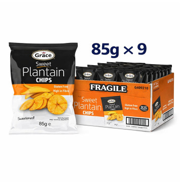 Grace Sweet Plantain Chips 85g x 9 Bags (Colombia Import)