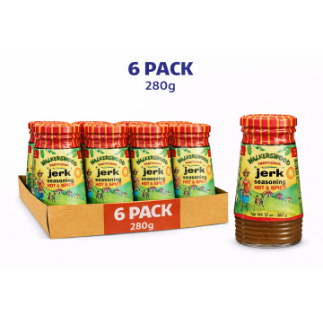WalkersWood Traditional Jamaican Hot & Spicy Jerk Seasoning 280g x 24 Jars (Uk Import)