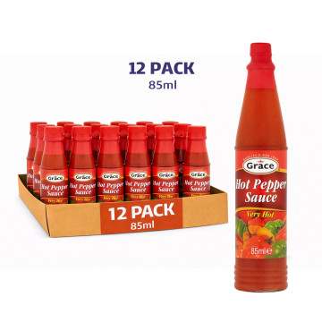 Grace Hot pepper sauce very hot 85ml x 12 Bottles (uk Import)