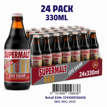 Supermalt less sugar 330ml x 24