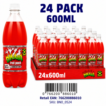 Buy Bigga Fruit Punch Soda 24 x 600ml Wholesale in Dubai UAE