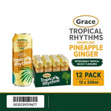 Grace Tropical Rhythms Sparkling Pineapple Ginger 330ml x 12