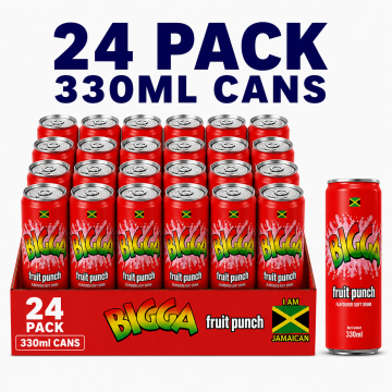 Buy Bigga Fruit Punch Soda 24 x 330ml Cans - Wholesale | Dubai UAE