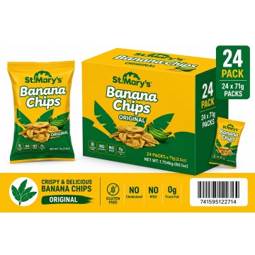 St Mary's Banana Chips Original 71g x 24 Wholesale