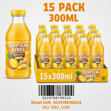 Tropical Vibes Pineapple Ginger 300ml Bottle x 15 Wholesale