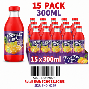 Buy Tropical Vibes Exotic Fruits 15 x 300ml Bottles - Wholesale | Dubai UAE
