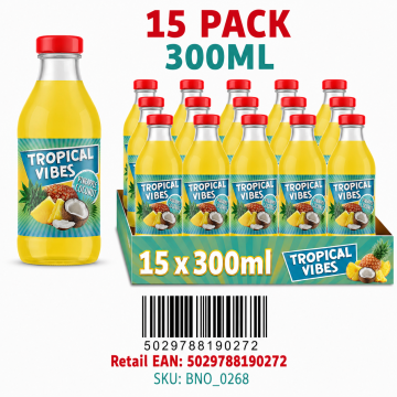 Buy Tropical Vibes Pineapple Coconut 15 x 300ml Bottles - Wholesale | Dubai UAE