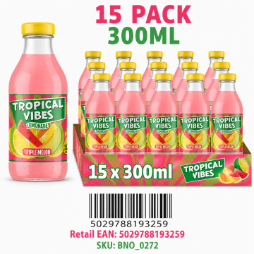 Buy Tropical Vibes Triple Melon Lemonade 15 x 300ml Bottles - Wholesale | Dubai UAE