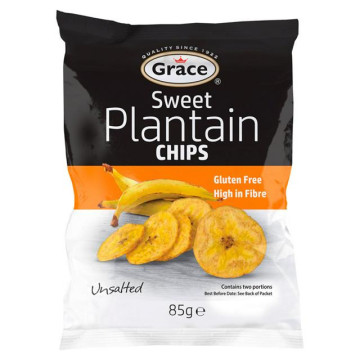 Grace Sweet Plantain Chips 85g x 9 Bags (Colombia Import)