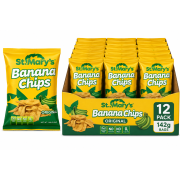 St Mary's Banana Chips Family 12x142g Wholesale